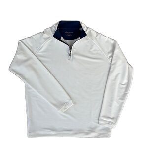 Peter Millar Seaside long sleeve Quarter Zip Large White